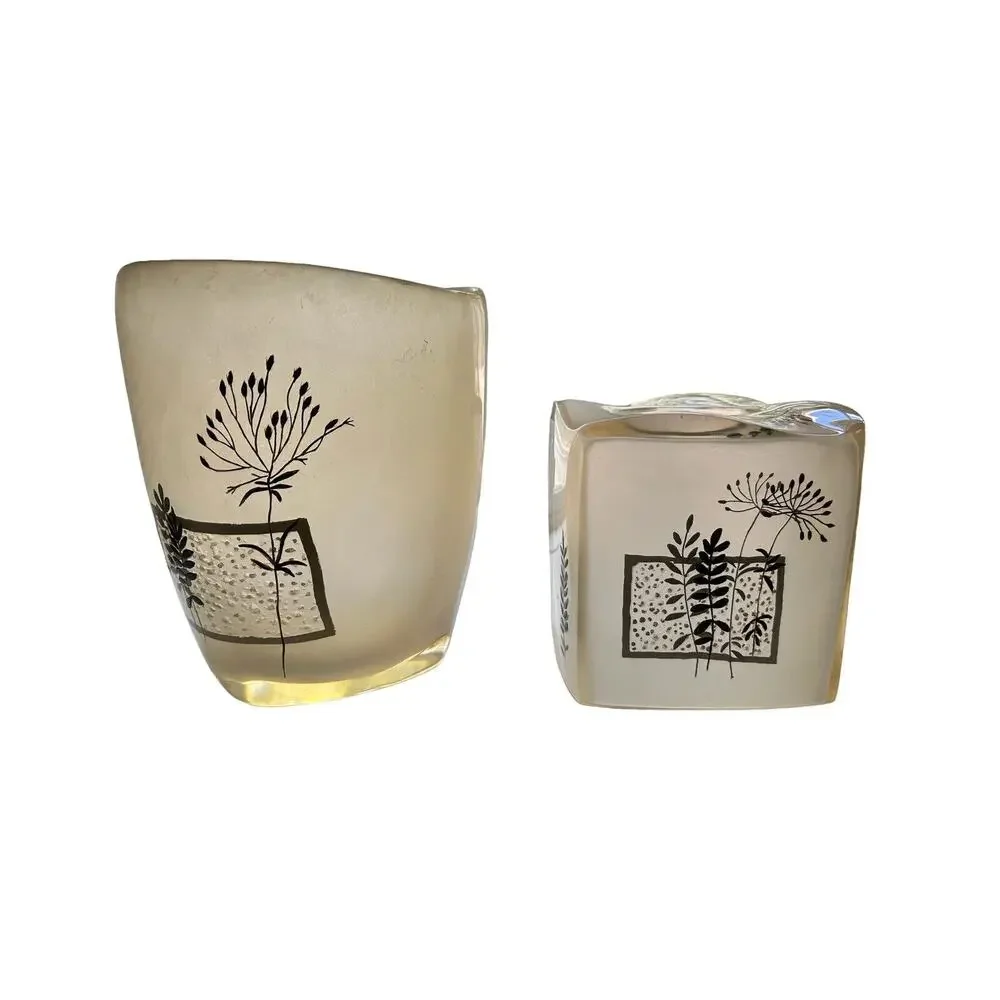 Croscill Opaque Inlaid Floral Rainier Wastebasket Tissue Holder Set